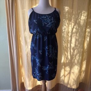 Navy Blue Poplin Cami Dress